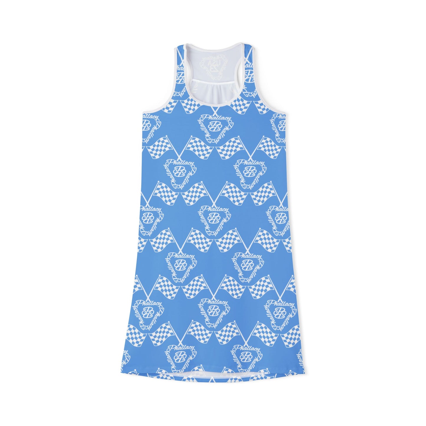 Blue women's activewear summer dress with a stylish pattern for warm weather outings